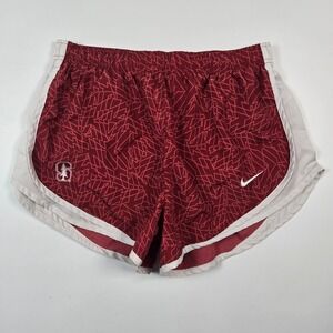 Nike Stanford University Dri-FIT Running Shorts Womens Large Red Geometric NCAA